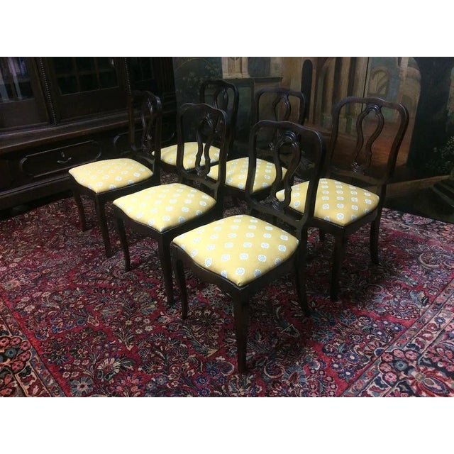 Brown Vintage French Provincial Chairs, Set of Six Chairs For Sale - Image 8 of 14
