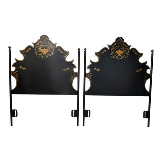 Mid 20th Century Hand Painted Brighton Pavillion Pagoda Headboards - a Pair For Sale