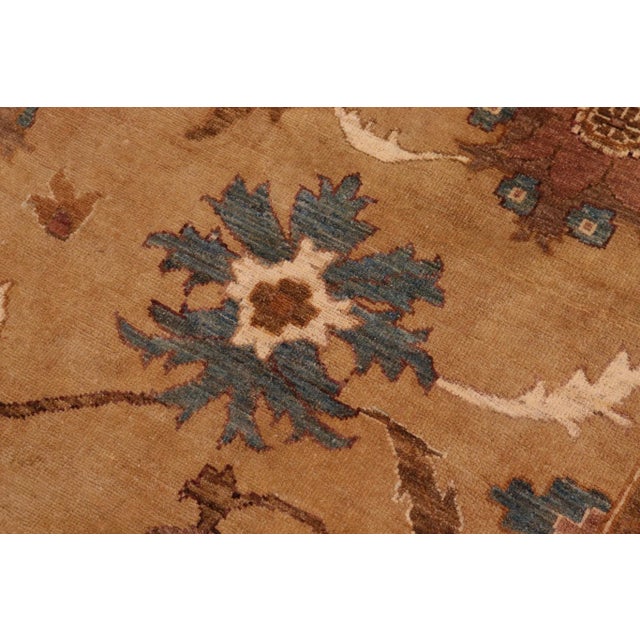 Textile 1980s Boho Chic Ziegler Brass Taupe Hand-Knotted Wool Rug - 9'0'' X 11'8'' For Sale - Image 7 of 9