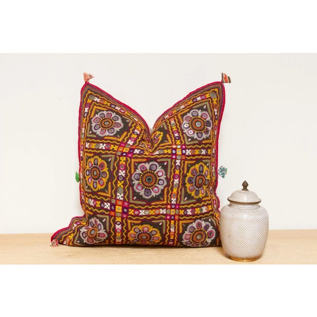 Our antique embroidered decorative pillow cover is crafted by the skilled pastoralists of Upper Sind, know as the finest...