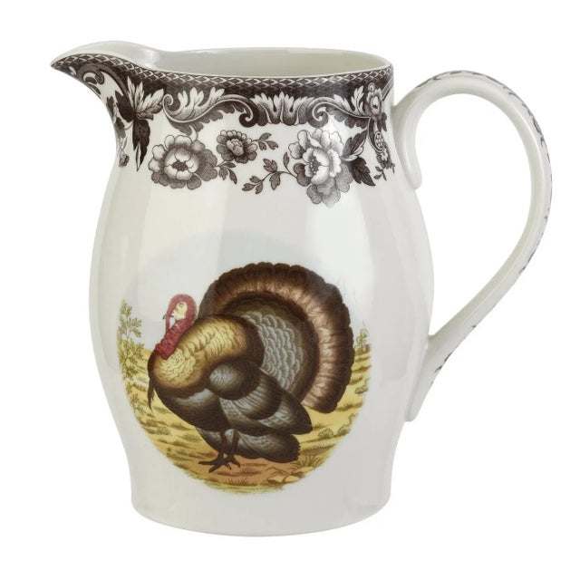 English Spode Woodland Turkey 68 oz. Pitcher For Sale - Image 3 of 3