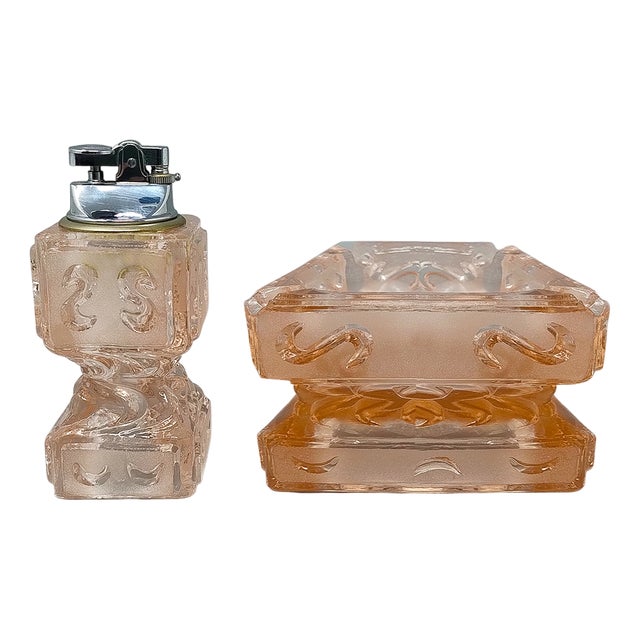 Vintage Italian Green Smoking Set by Antonio Imperatore, 1970s, Set of 2 For Sale