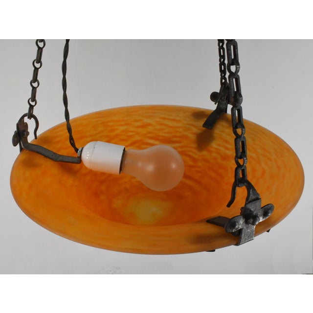 French Art Deco Pendant Light by Daum & Majorelle - 1925 Chandelier France For Sale - Image 13 of 13