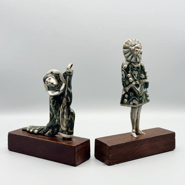 Art Deco Commedia dell'Arte Bookends, 1920s, Set of 2 For Sale - Image 6 of 6