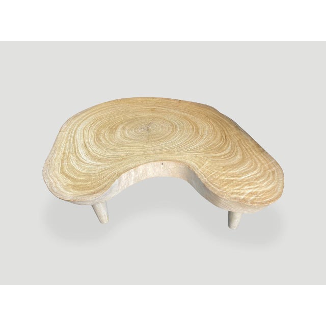 Ivory Andrianna Shamaris Amorphous Single Slab Mid-Century Modern Coffee Table For Sale - Image 8 of 16