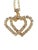 Mid-Century Modern Gold Tone and Rhinestone Interlocked Hanging Hearts Pendant Jewels by Rio For Sale - Image 3 of 8