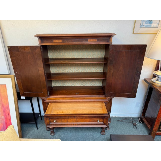 Brown Orinoco Furniture Company Marquetry Hutch, Antique For Sale - Image 8 of 12