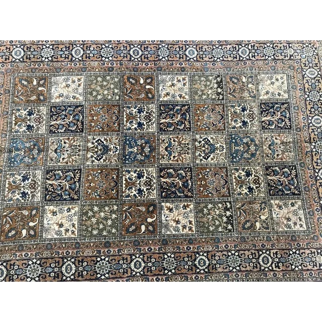 Nice 20th century Middle Eastern style rug with a beautiful design with garden and checkerboards and nice light colors,...