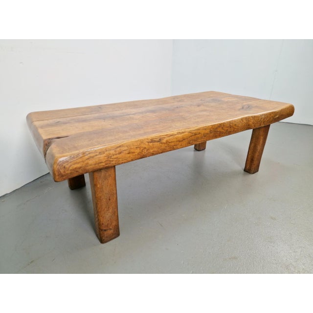 Mid-Century Brutalist Coffee Table in Oak, Spain, 1960s For Sale - Image 12 of 12