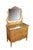 Victorian Antique Victorian Quartersawn Oak Serpentine Oxbow Dresser & Mirror Washstand For Sale - Image 3 of 12