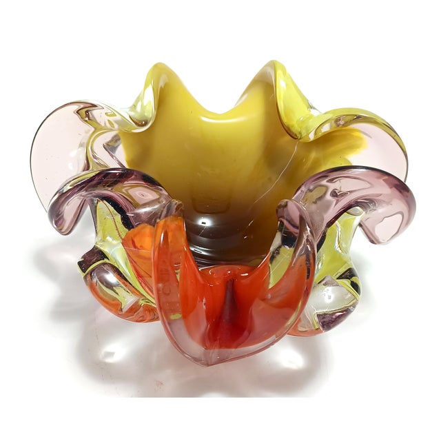 Large Polychrome Murano Glass Ashtray attributed to Toso, Italy, 1960s For Sale - Image 6 of 16