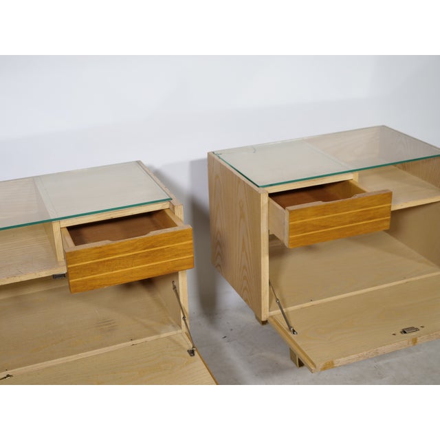 Mid-Century Wooden Nightstands with Metal Legs, 1960s, Set of 2 For Sale - Image 4 of 14