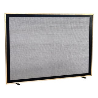 Matte Black Bleeker Fireplace Screen Iron For Sale