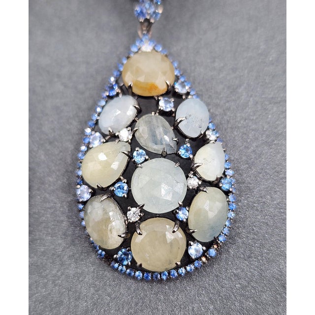 34.52 Ct Natural Sapphire & Diamond Dangle Earrings - 2 Pieces For Sale In Chicago - Image 6 of 9