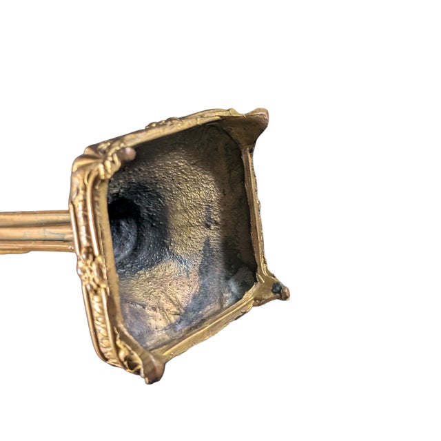 Antique Gold Crucifix Jesus on Cross 9" Tall Die Cast Metal For Sale - Image 9 of 9