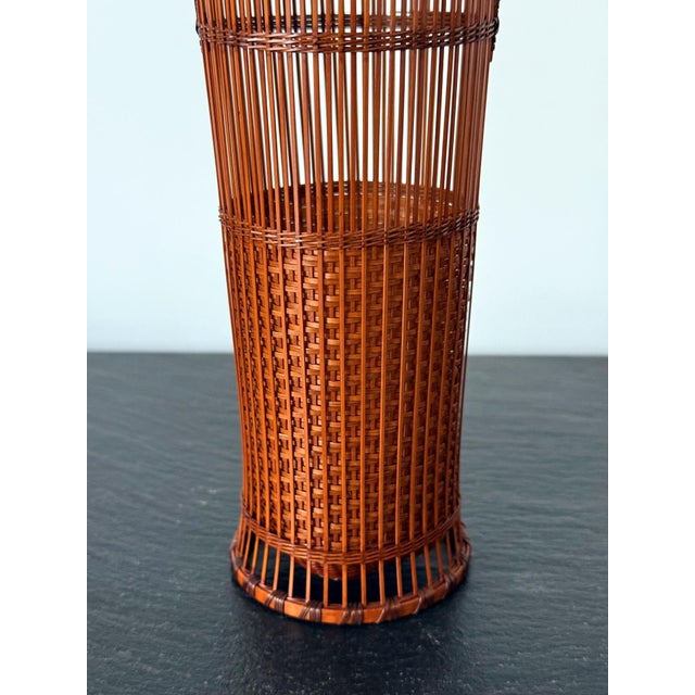 Japanese Woven Bamboo Ikebana Basket by Jin Morigami For Sale - Image 12 of 15