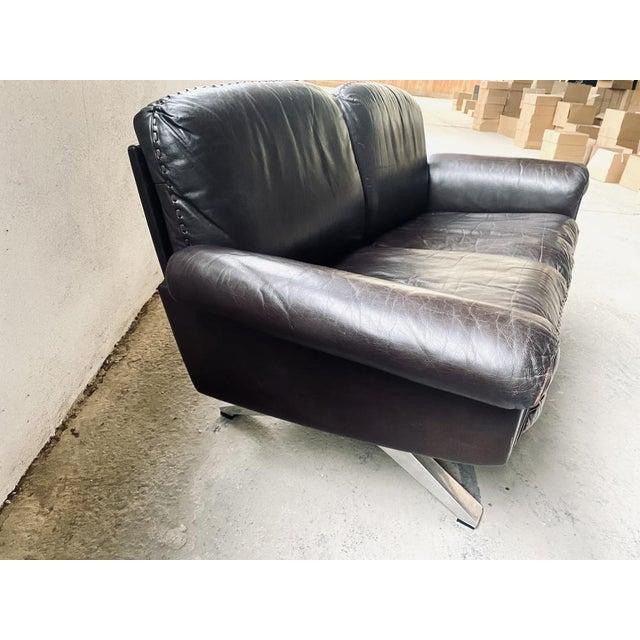Dark Brown Leather Model Ds31 Sofa from de Sede, 1970s For Sale - Image 17 of 18