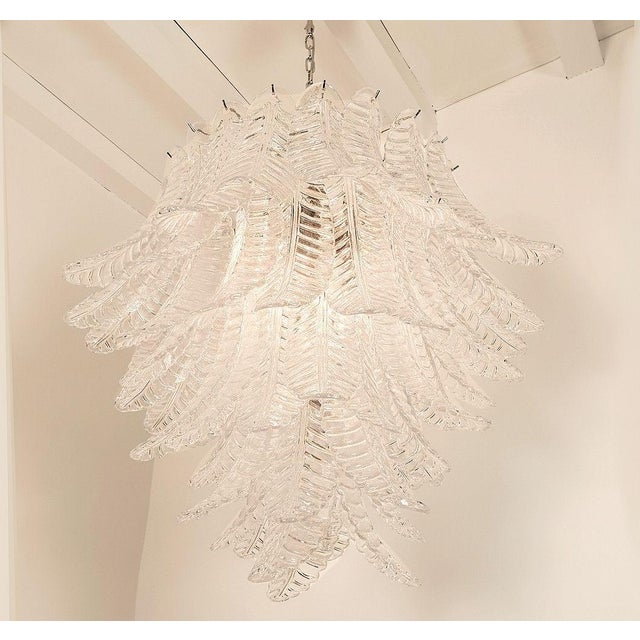 Mid Century Modern Murano Glass Leaves Chandelier For Sale In Dallas - Image 6 of 9