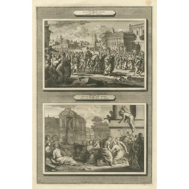 Pieter Mortier, Triumph of Mordecai and Haman Hanged on His Own Gallows, 1700, Engraving For Sale - Image 12 of 12