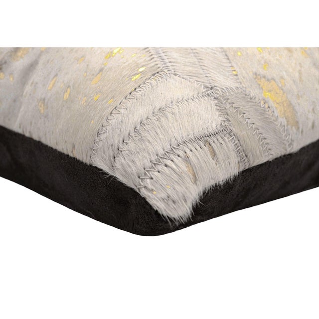 Beige Pair of Canvello Genuine Cowhide Leather Decorative Throw Pillows With Feather Down Insert Included For Sale - Image 8 of 8