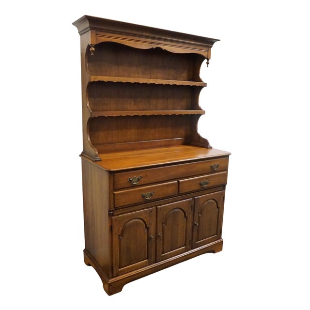 American Pennsylvania House Independence Hall Collection Solid Cherry Early American 46" Buffet W. Dutch Cupboard Hutch - Candlelight Finish For Sale - Image 3 of 14