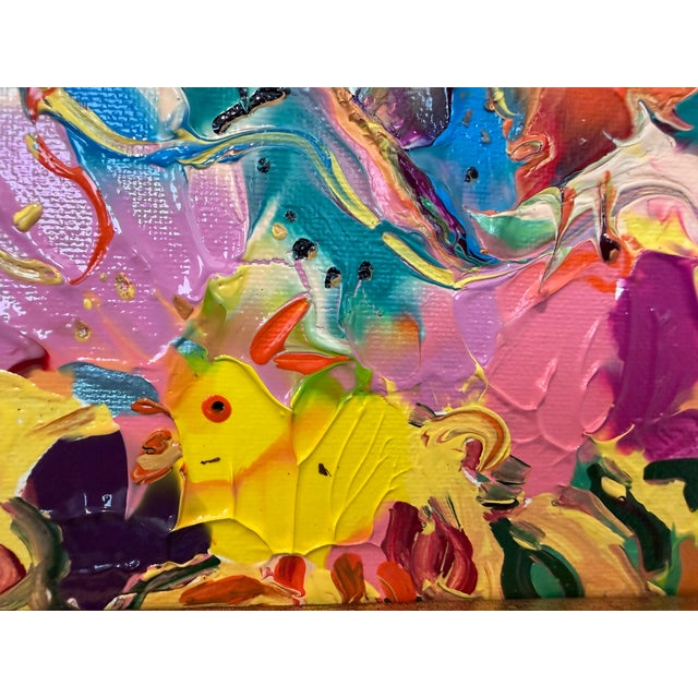 Serg Graff "Yellow Chick" Abstract Painting Acrylic on Canvas Framed Art, Coa For Sale In Jacksonville, FL - Image 6 of 10