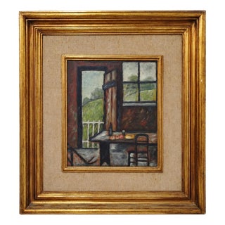 HD, Double-Sided Painting — Interior and Forest, 1970s, Wood and Canvas For Sale