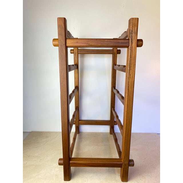 Vintage Winsome Wood Teak Wine Rack, Danish Modern Style For Sale - Image 4 of 11