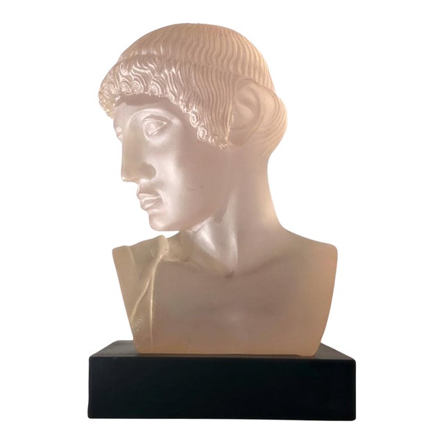 Neoclassical Postmodern Art Glass Bust of a Greek Male, Late 20th Century For Sale
