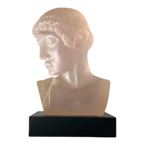 Neoclassical Postmodern Art Glass Bust of a Greek Male, Late 20th Century