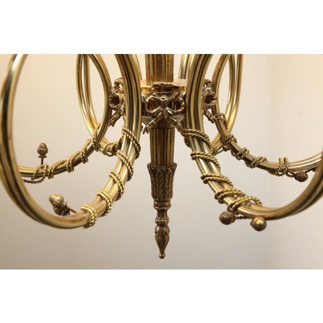 Delightful Vintage Brass French Horn Chandelier Chairish