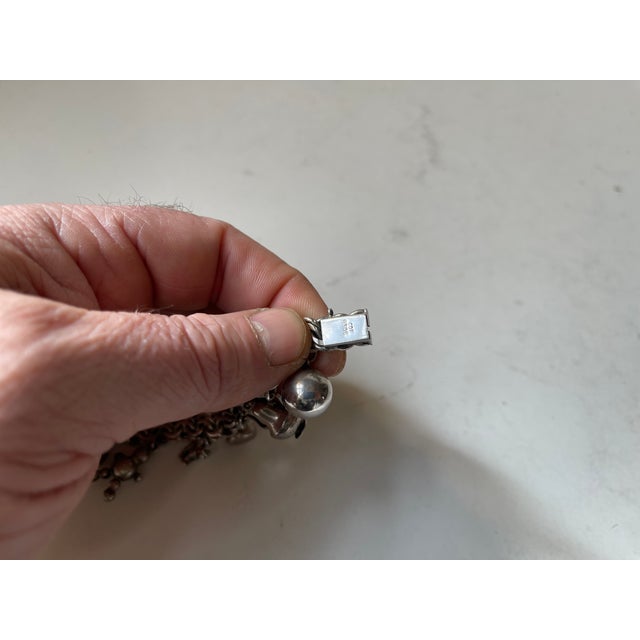 1950s Mid-Century Danish Silver Charm Bracelet with 10 Charms, 1950s For Sale - Image 5 of 9