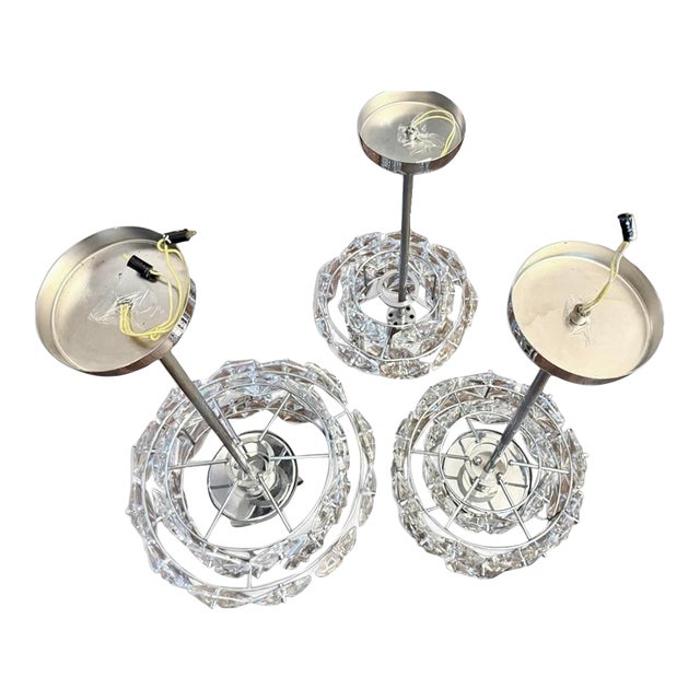 Crystal Pendants or Chandeliers, McM, Modernist 1970 For Sale