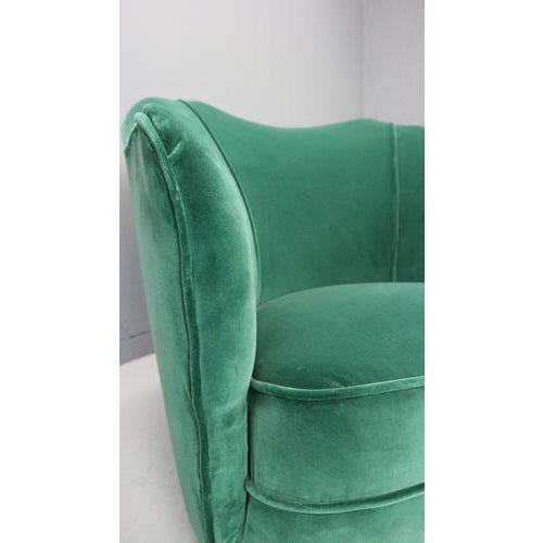 Velvet Armchairs in the style of Gio Ponti, Italy, 1940s, Set of 2 For Sale - Image 9 of 18