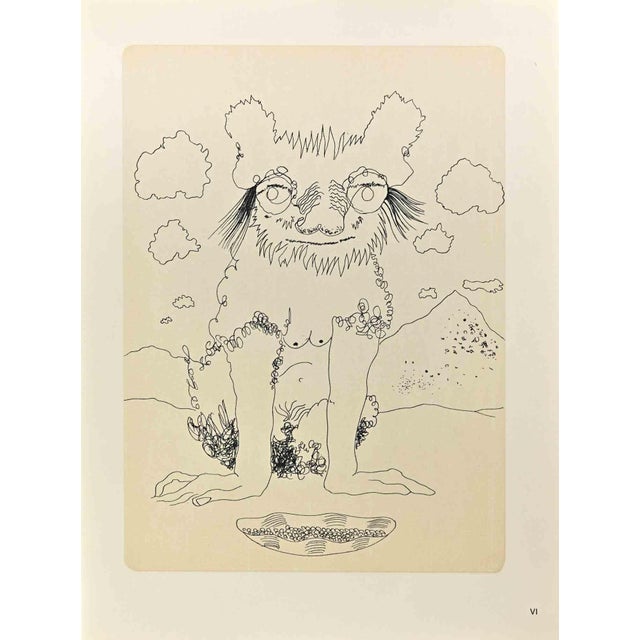 Hybrid-creature is a print on cream-colored paper, realized by Latis (Emmanuel Peillet) artist in the 1970s. Phototype...