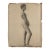 Ludwig Ernst Faber (1855–1913) - Antique Figurative Nude Study of a Standing Woman, Signed (1890, Charcoal on Paper) For Sale