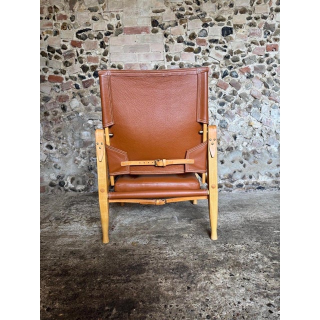 Brown KK47000 Safari Chair in Ash with Cognac Leather by Kaare Klint for Carl Hansen & Søn For Sale - Image 8 of 18