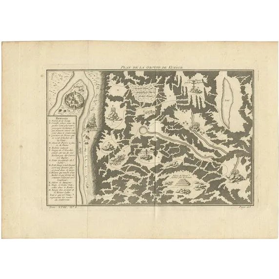 Antique Map of the Kungur Ice Cave by Bellin, 1768 For Sale