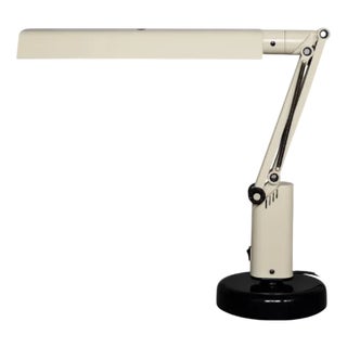 Vintage Scandinavian Beige Plastic Lucifer Table Lamp by Tom Ahlström & Hans Ehrich for Fagerhults, 1975 For Sale