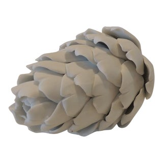 Vintage White Alabaster Marble Artichoke Sculpture For Sale
