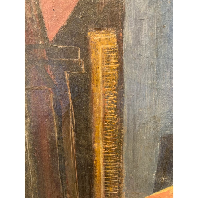 Paint Arnold Rosin Framed 1950 French Cubist Still Life Oil Painting For Sale - Image 7 of 13