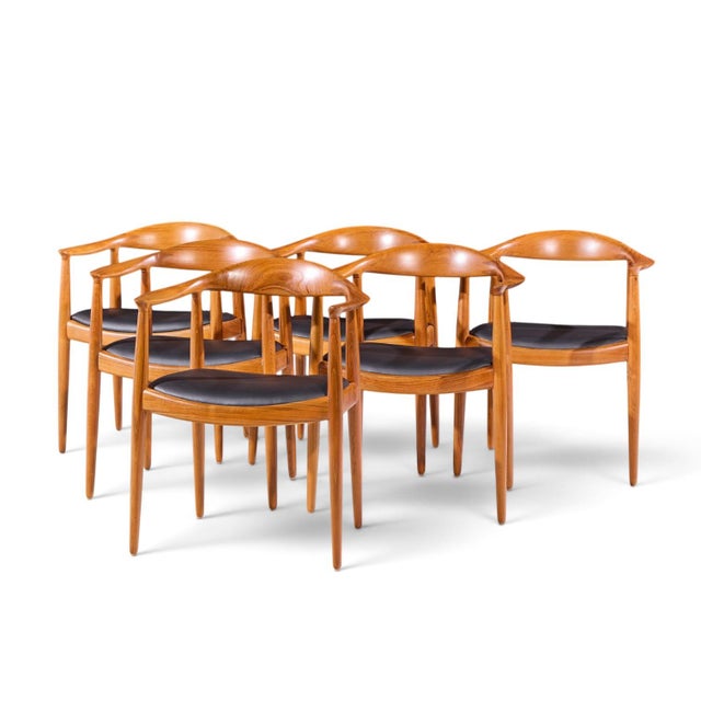 Mid-Century Modern Hans Wegner for Johannes Hansen Mid Century Danish Teak the Chair - Set of 6 For Sale - Image 3 of 11