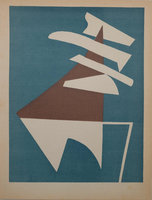 Alberto Magnelli, Composition abstraite sur fond bleu, Lithograph