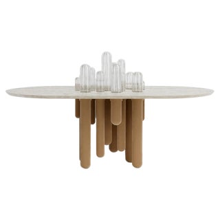 Oval Velvet Cactus Table by Mickael Koska For Sale