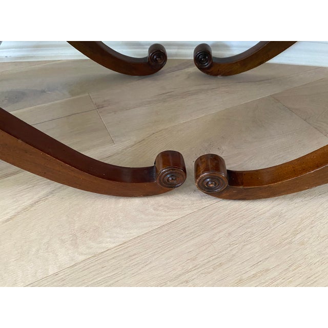 Vintage Traditional Regency Style Wooden XBase Stools / Ottomans a