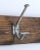 Traditional Mid 20th Century European 5 Aluminum Hook 36 In. Pine Wall Rack For Sale - Image 3 of 4