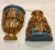 Introducing this extraordinary pair of Vintage Empire Style Carved Newly Gilded Wood and Faux Blue Marble Large Wall...