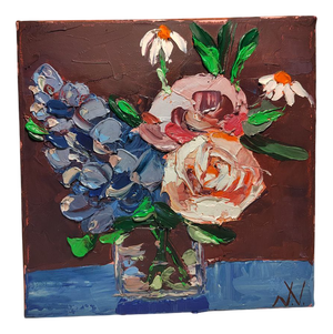 Natalia Vypritskaia, Sky Hydrangea, Oil on Canvas