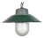 Industrial Green Enamel and Cast Iron Pendant Light, 1960s For Sale