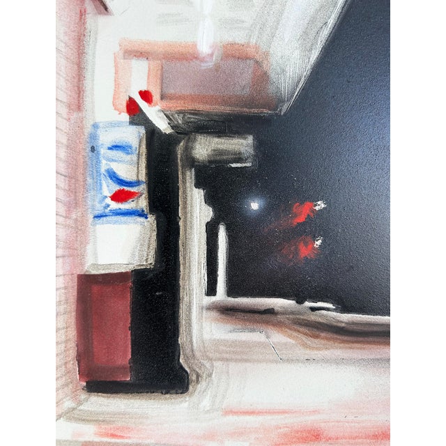 Mauricio Rodriguez Urban Nightlights Street Scene Oil Painting, 1999 For Sale - Image 4 of 6